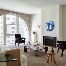 Orbis™ Round Blue Tinted Modern Convex Frameless Mirror