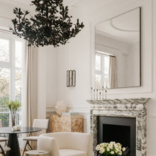 Quadris™ Overmantel Rectangular Modern Mirror with Bronze Patina Brass Frame