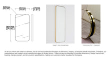 Bespoke Wall Hanging Quadris™ Mirror Minimalist Frame Polished Brass Finish (914 X 457 X 41mm)