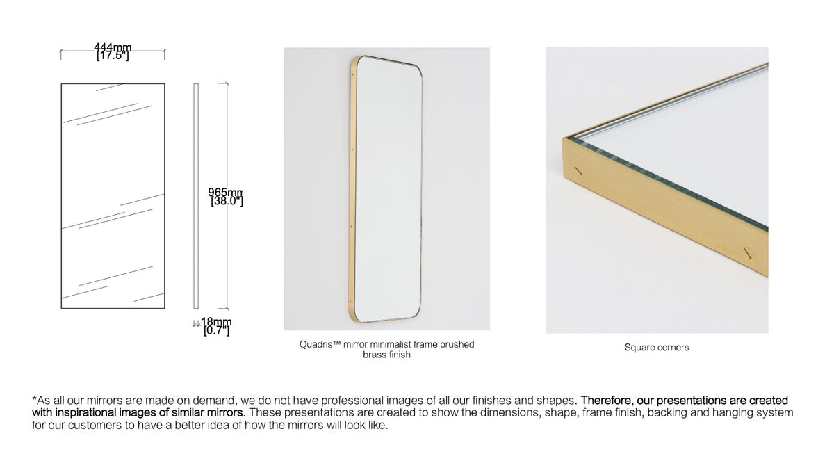 Set of 3 bespoke mirrors for FMA Builders