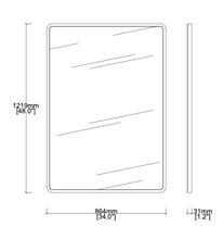 AP Order 2442- Bespoke Quadris™ Mirror Round Corners Full Frame Blackened Stainless Finish (1219 x 864 x 30mm)