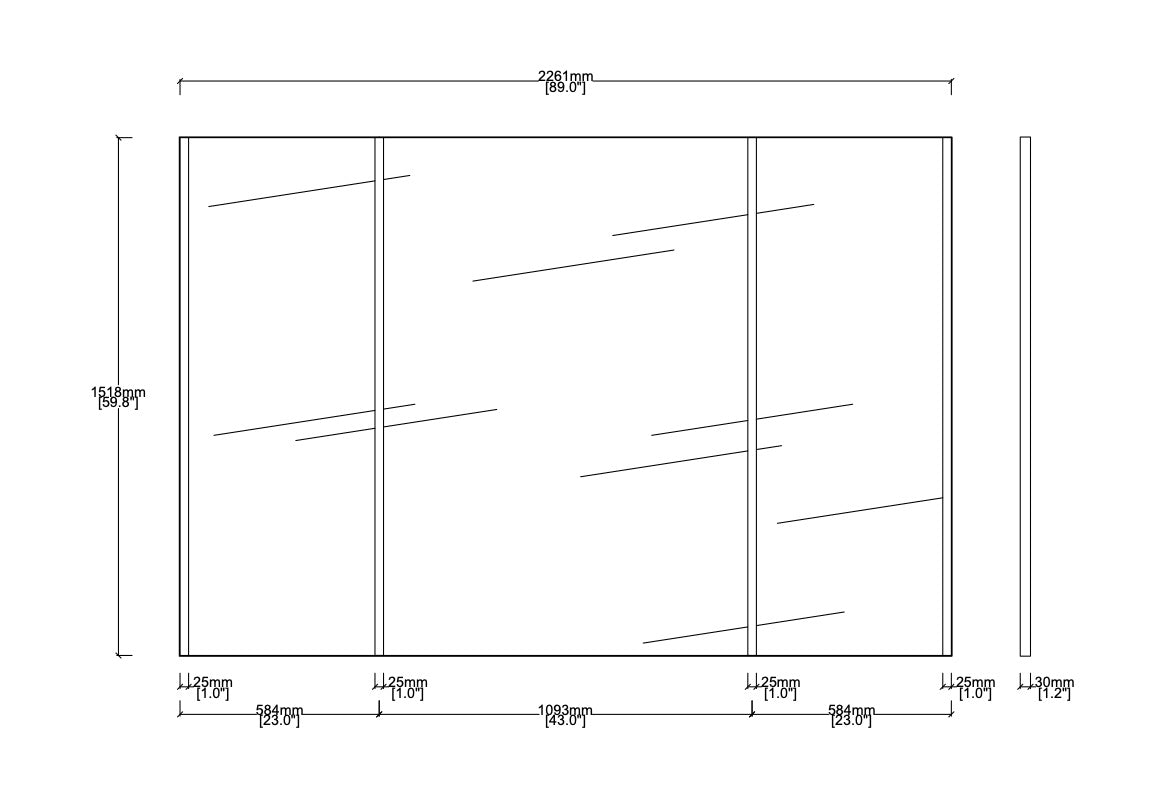 Bespoke AP Mirror Brass Frame with a Bronze Patina Finish Special Front Illumination (2261 x 1518 x 30mm)