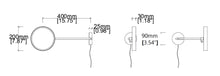 Set of 5 Bespoke Wall-Attached Magnifying Loupa™ Mirrors Front Illumination 1 Arm (200 x 30mm)