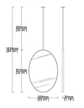 Set of 2 Bespoke Ceiling Suspended Ovalis No Illumination Minimalist Frame Polished Stainless Steel Finish 1 arm (813 x 559 x 30mm)