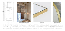 Bespoke Ceiling Suspended Quadris™ Mirror Minimalist Frame Brushed Brass Finish (1372 x 610 x 30mm)