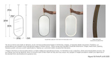 Set of 2 Bespoke Ceiling Suspended Capsula™ Mirrors Front Illumination Minimalist Brass Frame with Neska Bronze Patina Finish 1 Arm (900mm x 400mm x 41)