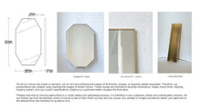 Bespoke Wall Hanging Octagonal™ Mirror  No Illumination Brass Frame with Creta Bronze Patina Finish  Full Frame  (914 x 508 x 30mm)