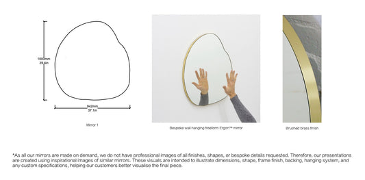 Set of 3 Bespoke Freeform Mirrors (1000 x 942 x 18mm)
