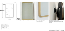 Bespoke wall hanging Quadris™ Mirror Full Frame Brushed Brass Finihs (1000x610x24mm)