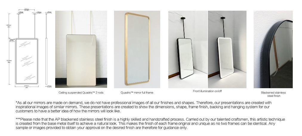 Set of 9 Bespoke Mirrors - 7 Wall Hanging and 2 Suspended