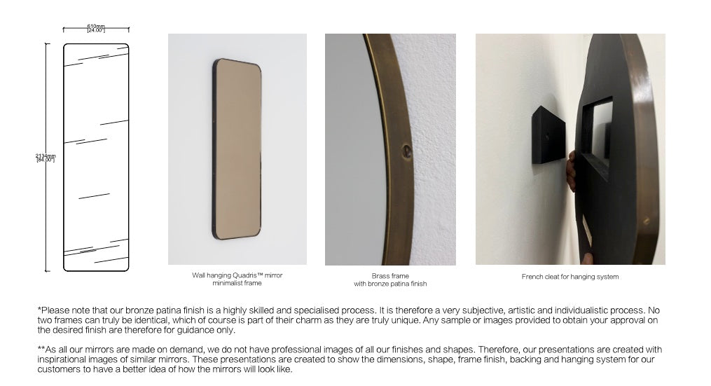 Set of 5 Bespoke mirrors