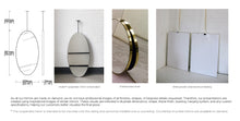 Bespoke ceiling suspended Ovalis™ mirror No illumination Minimalist frame polished brass finish 1 arm  (991 x 508 x 30mm)