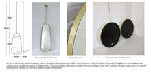 Bespoke Ceiling Suspended Tear Drop Mirror No Illumination Minimalist Frame Brushed Brass Finish 1 Arm (1333 X 635 X 30mm)