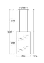 Bespoke Ceiling Suspended Quadris™ Mirror Square Corners No Illumination Minimalist Frame Nickel Plated Finish 2 Arms (1016 x 660 x 30mm)