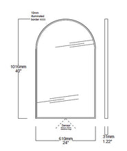 Bespoke Arcus™ Mirror Polished Brass Frame (unlacquered)  Front Illumination On/off Sensor (1016 x 610 x 31mm)