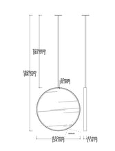Bespoke Ceiling Suspended Orbis™ Mirror Front Illumination On/off Sensor Switch  Minimalist Frame Polished Brass Finish - Unlacquered Depth 1 Arm (610 x 41mm)