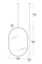 Set of 2 Bespoke Suspended Capsula™ Mirror Brushed Brass Frame 1 Rod Front Illumination (914 x 610 x 41mm)
