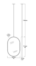 Bespoke Suspended Capsula™ Mirror Brushed Brass Frame and Backing Unlacquered 1 Rod Front Illumination (711 x 457 x 41mm)