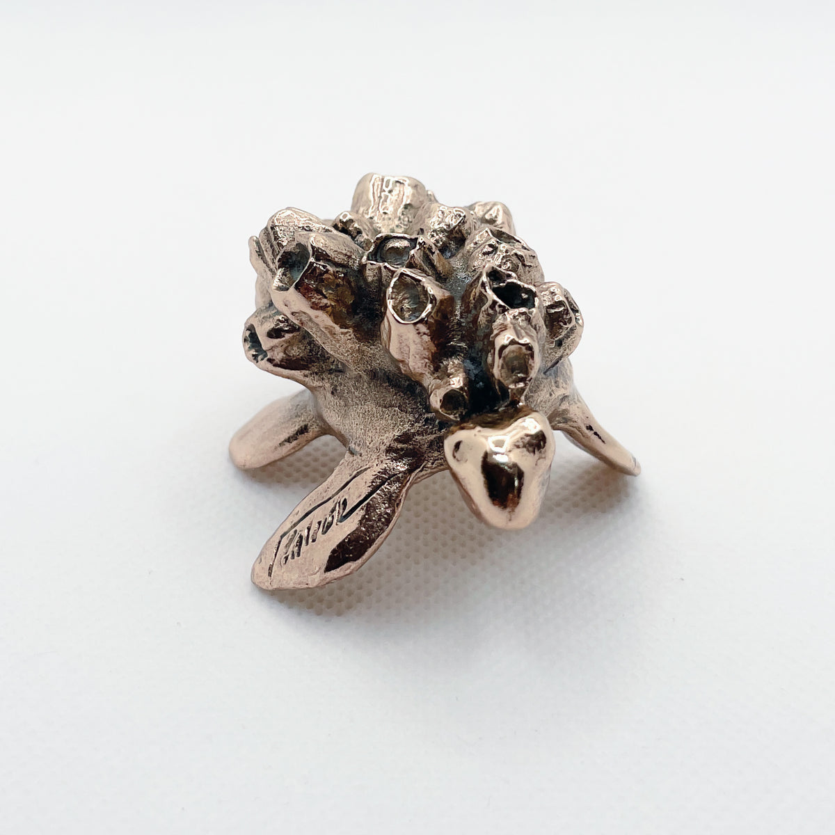 Handcast Miniature Sea Turtle Animal Bronze Sculpture by Javier de la Rosa
