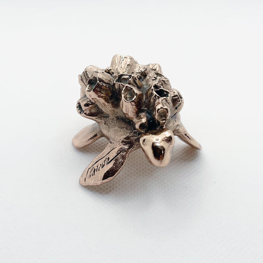 Handcast Miniature Sea Turtle Animal Bronze Sculpture by Javier de la Rosa