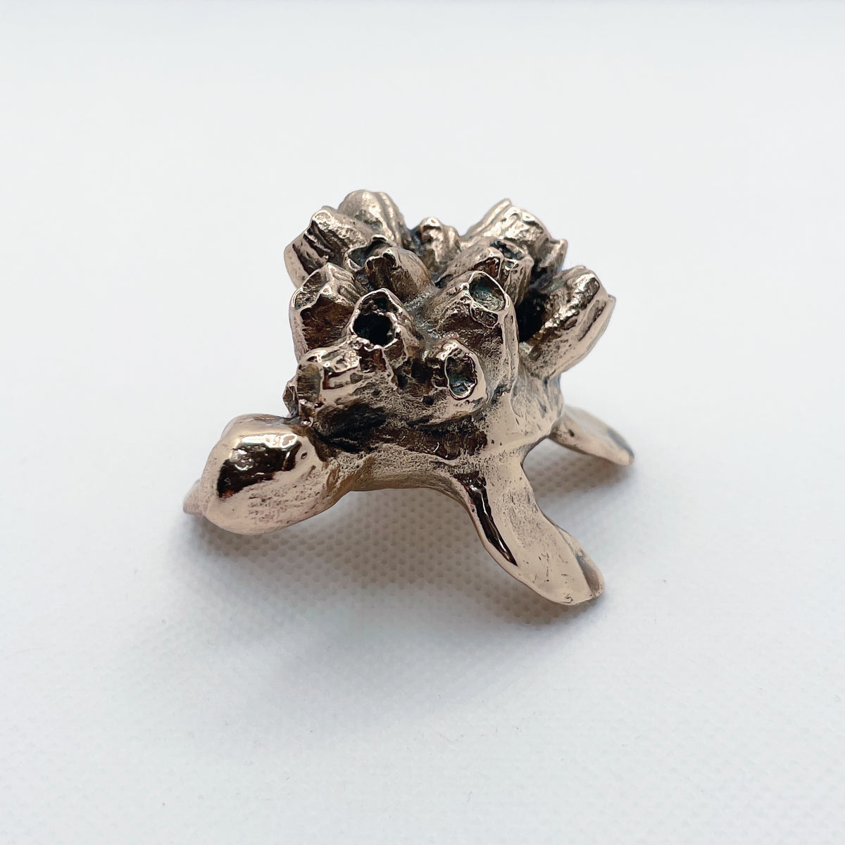Handcast Miniature Sea Turtle Animal Bronze Sculpture by Javier de la Rosa