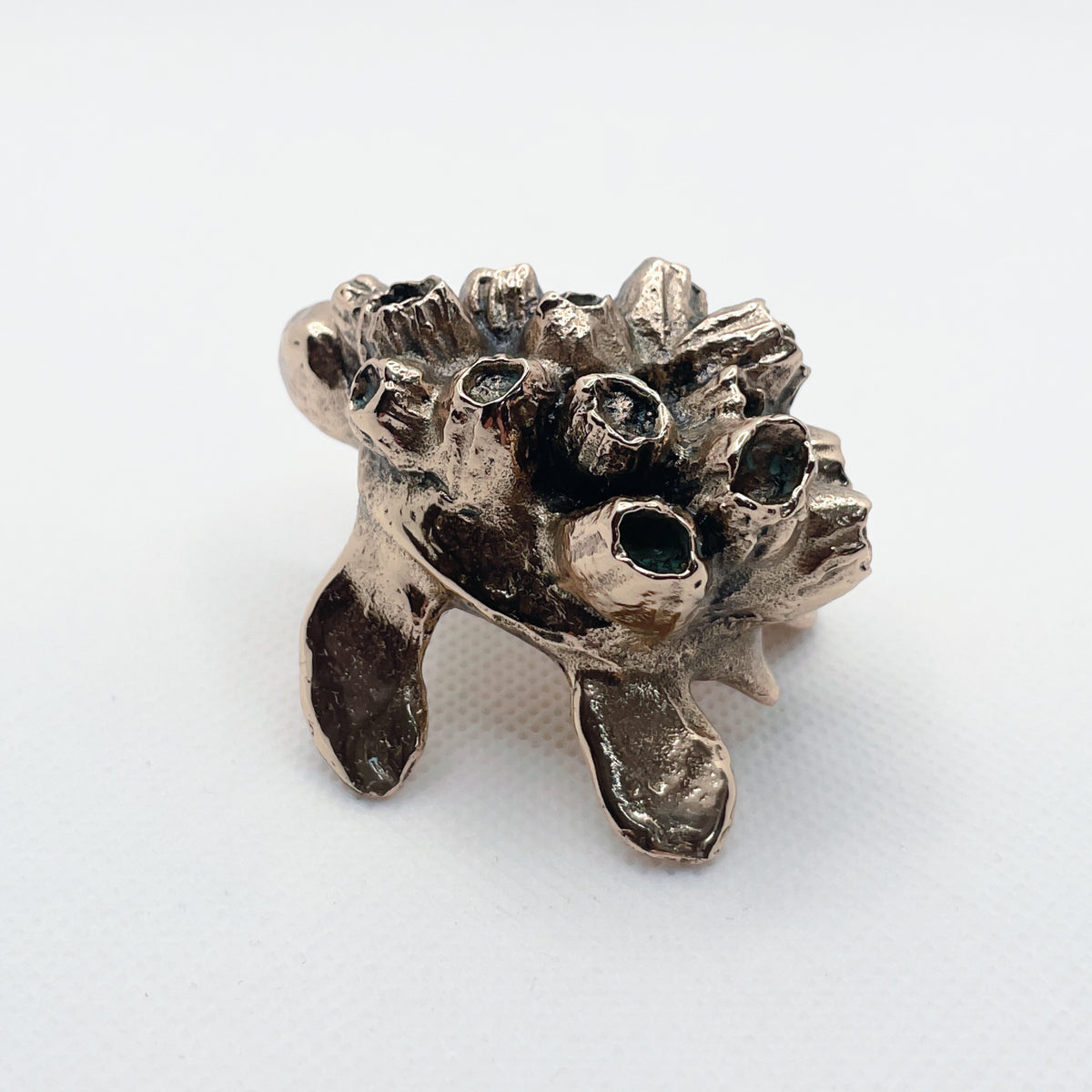 Handcast Miniature Sea Turtle Animal Bronze Sculpture by Javier de la Rosa