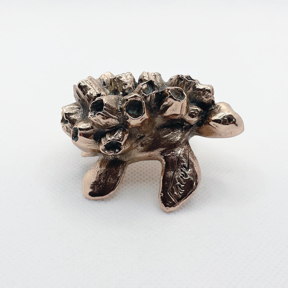 Handcast Miniature Sea Turtle Animal Bronze Sculpture by Javier de la Rosa