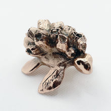 Handcast Miniature Sea Turtle Animal Bronze Sculpture by Javier de la Rosa