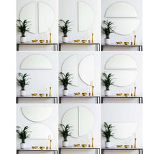 Set of 2 Luna™ Half-Moon Black + Std. Silver Tinted Contemporary Frameless Mirrors