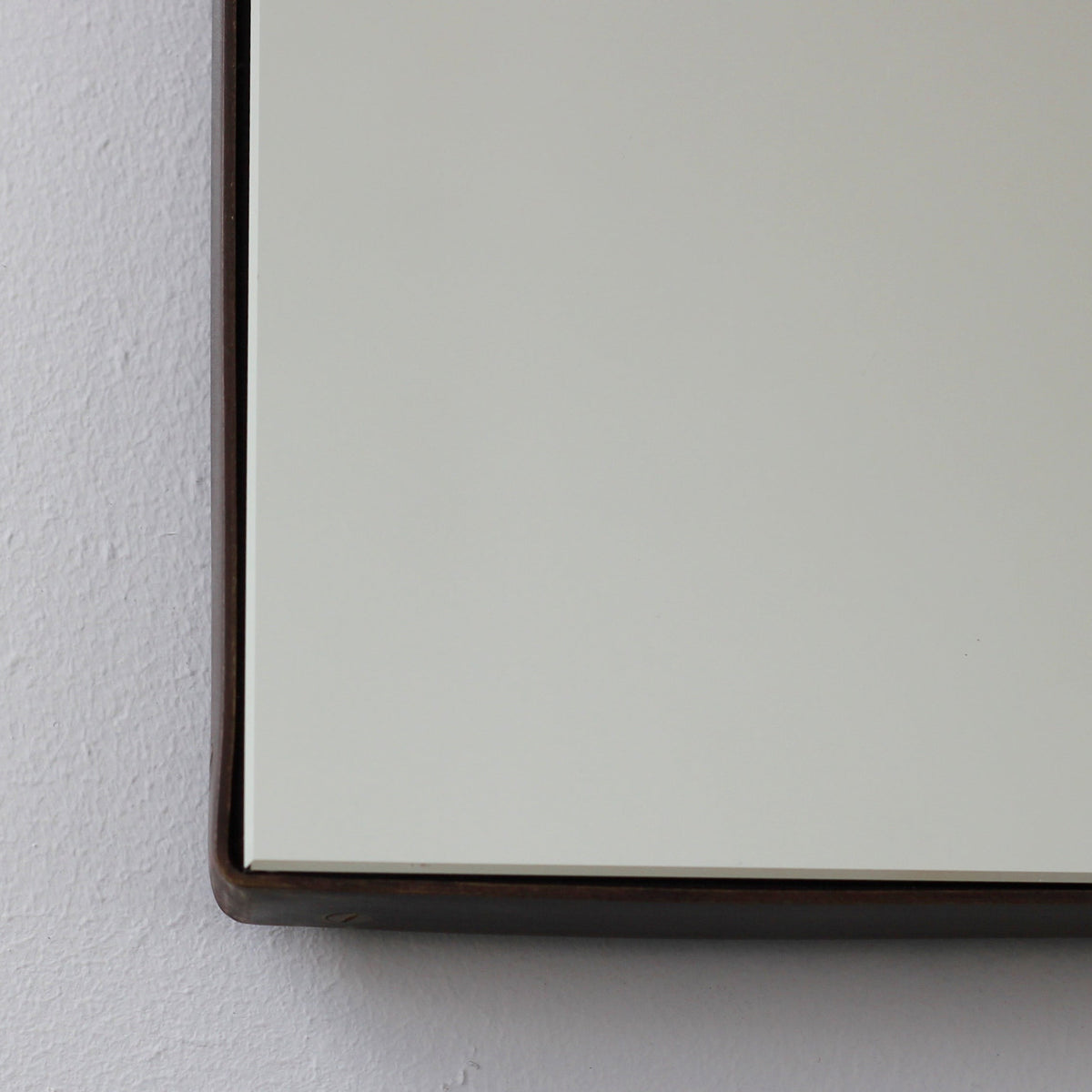 In Stock Arcus™ Arch shaped Overmantel Mirror with Contemporary Bronze Patina Frame