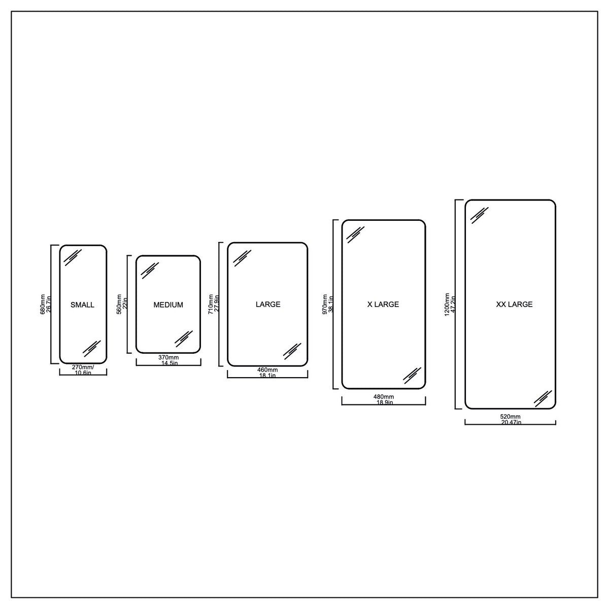 Quadris™ Rectangular Modern Mirror with Blackened Metal Frame
