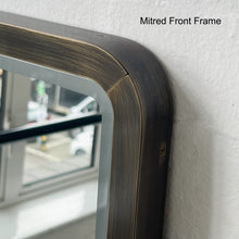 Mid Century Inspired Ceiling Suspended Mirror with Bronze Patina Frame - Vintage N.4