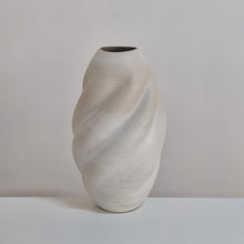 Tall Wave White Form Vessel, Unique Ceramic Sculpture