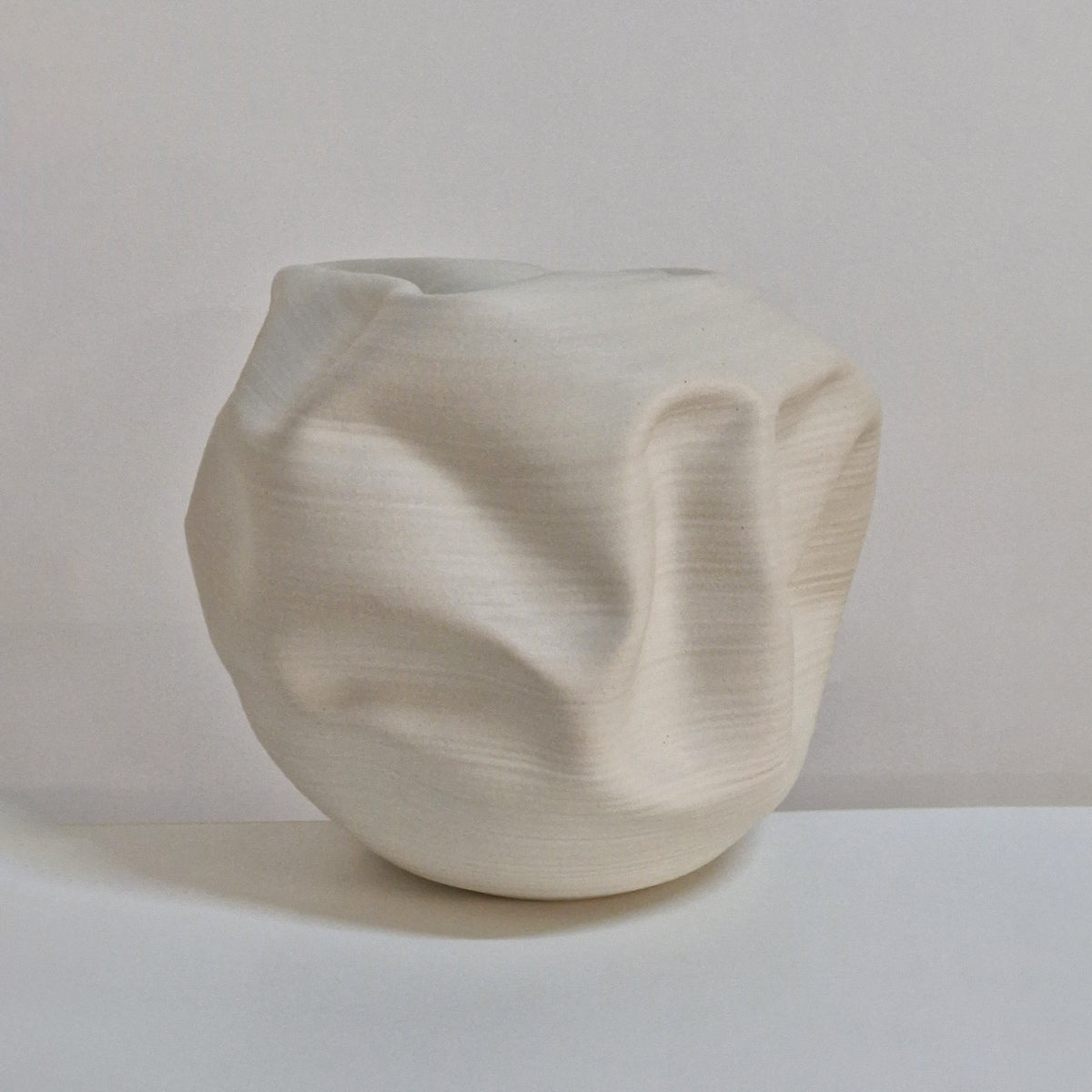 White Organic Form Vessel, Unique Ceramic Sculpture