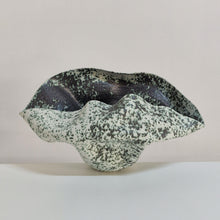 Wide Undulating Form with a Speckled Glaze, Ceramic Sculpture Vessel