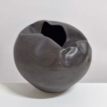Breathing In Enclosed Black Form, Unique Ceramic Sculpture Vessel