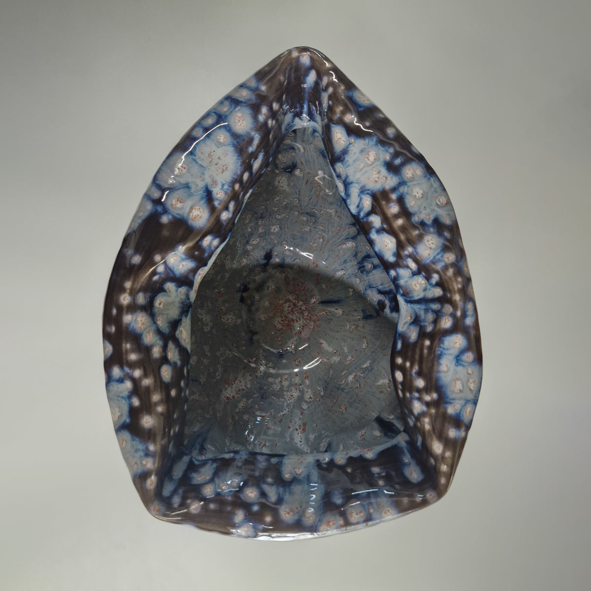 No. 160 Large Irregular Form Ceramic Sculpture with Black and Blue Glaze