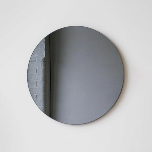 Ex-Display Orbis™ Black Tinted Round Minimalist Frameless Mirror, Large