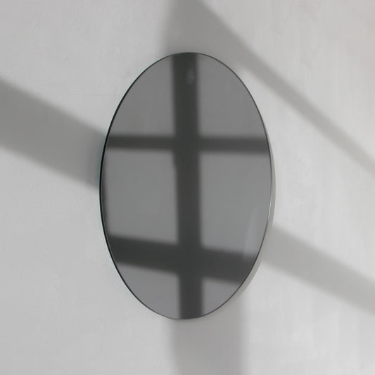Ex-Display Orbis™ Black Tinted Round Minimalist Frameless Mirror, Large