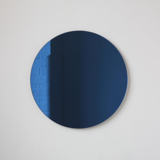 Ex-Display Orbis™ Blue-Tinted Round Contemporary Frameless Mirror with Floating Effect