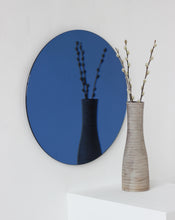 Orbis™ Blue Tinted Round Contemporary Frameless Mirror with Floating Effect