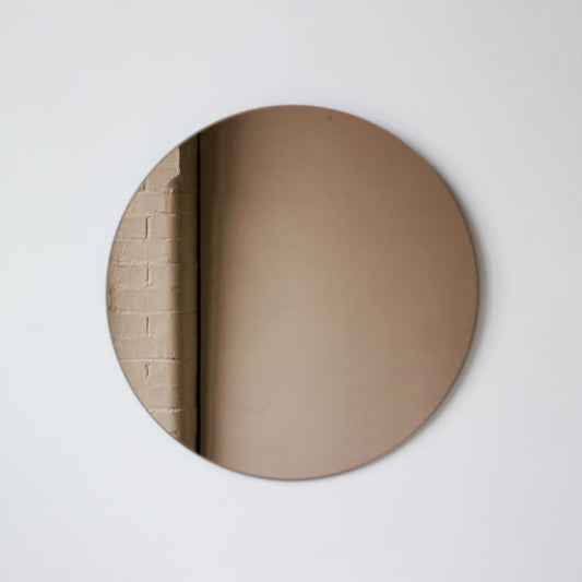 Orbis™ Bronze Tinted Round Minimalist Frameless Mirror