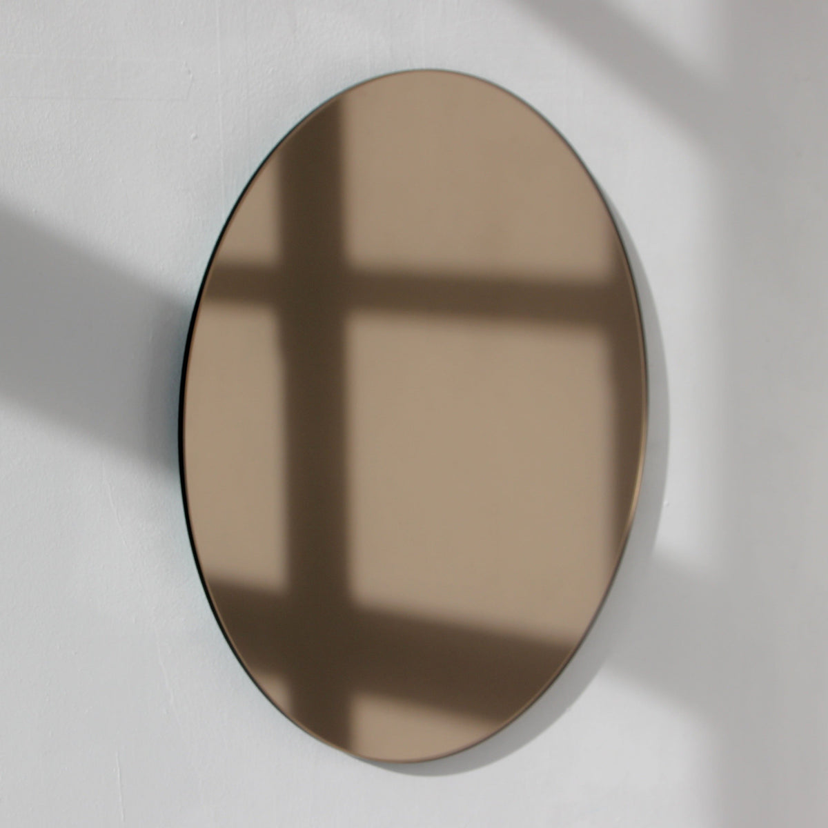 Orbis™ Bronze Tinted Round Minimalist Frameless Mirror