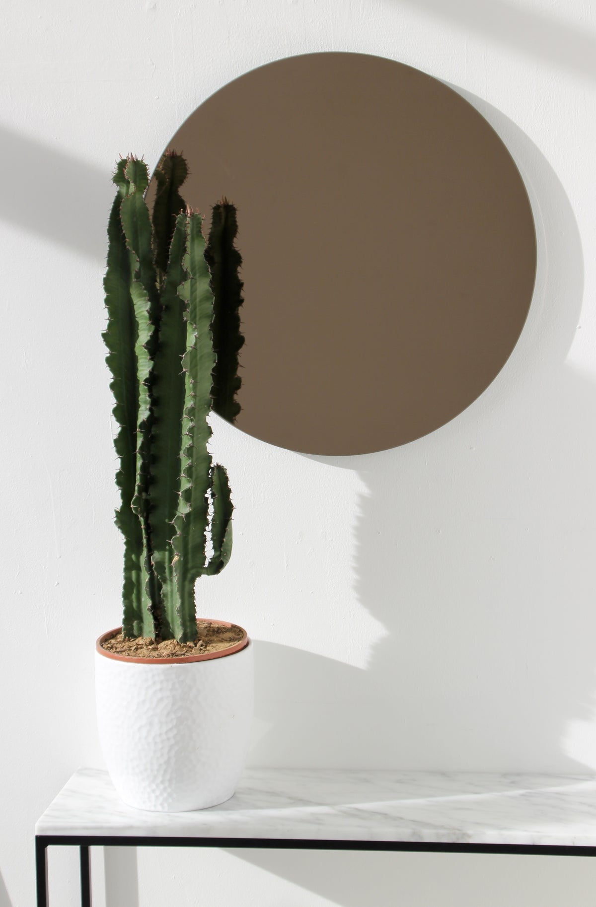 Orbis™ Bronze Tinted Round Minimalist Frameless Mirror