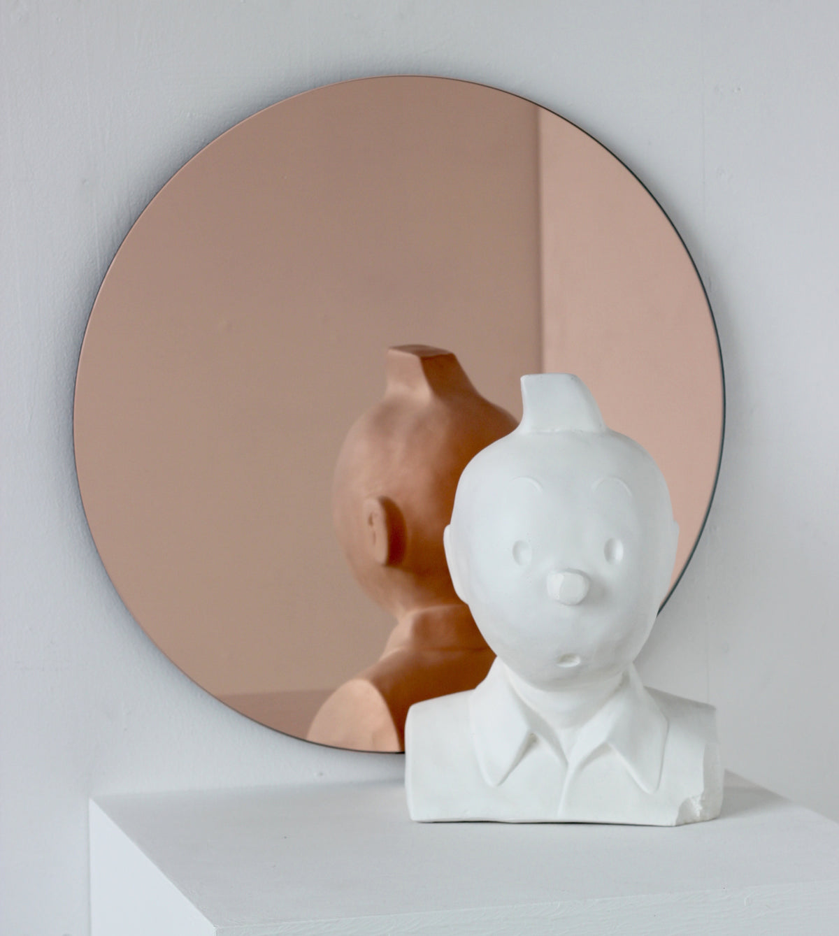 Ex-Display Orbis™ Rose Gold Tinted Round Minimalist Frameless Mirror, Large