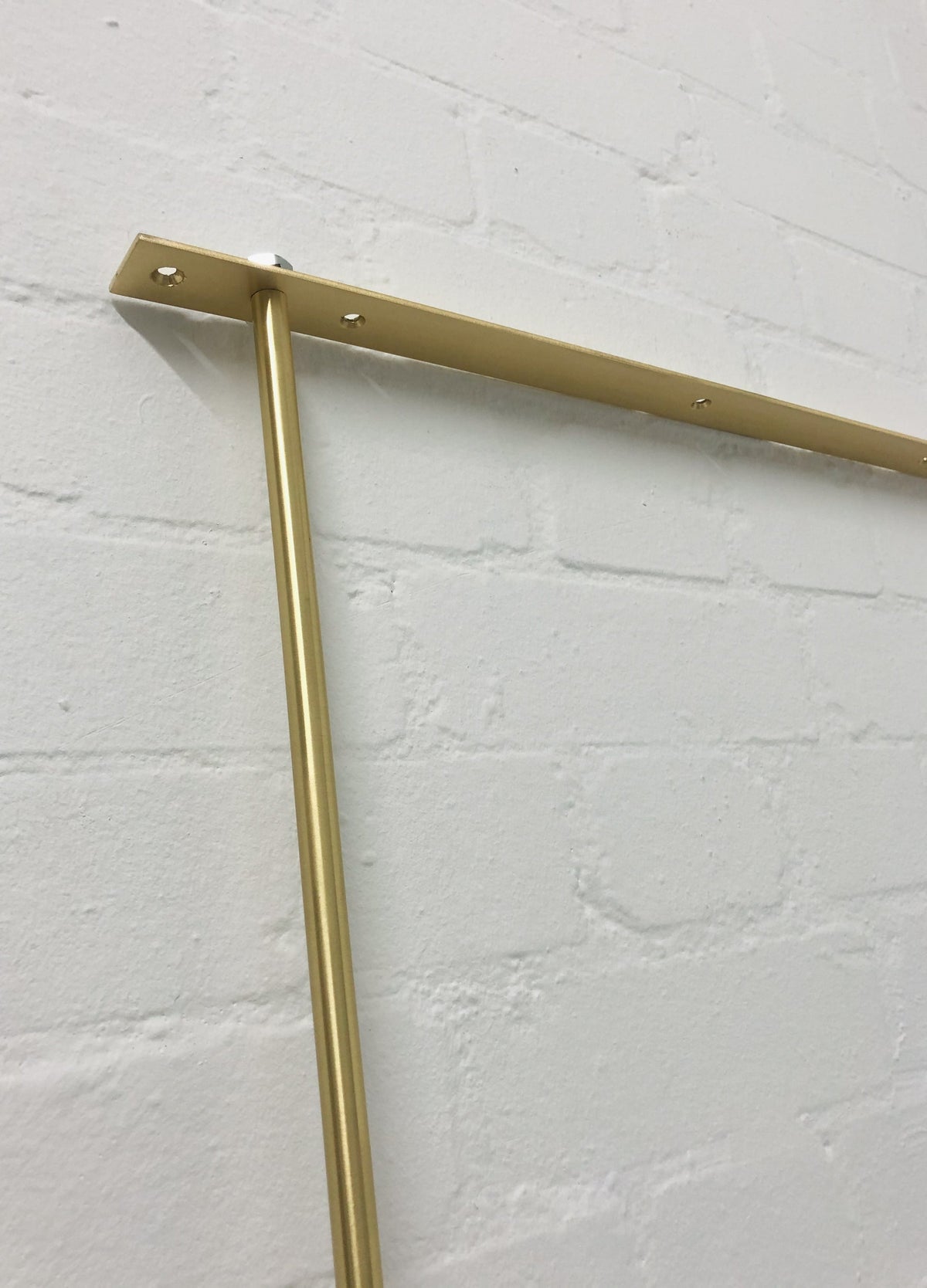 Set of 2 Orbis™ Suspended Round Mirror with Brushed Brass Frame and Two Rods