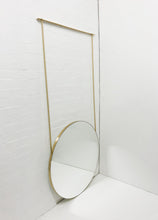 Set of 2 Orbis™ Suspended Round Mirror with Brushed Brass Frame and Two Rods