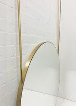 Set of 2 Orbis™ Suspended Round Mirror with Brushed Brass Frame and Two Rods