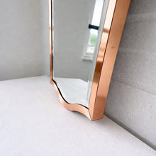 Vintage N.7 Freeform Beveled Mirror with Bronze Patina Brass Frame