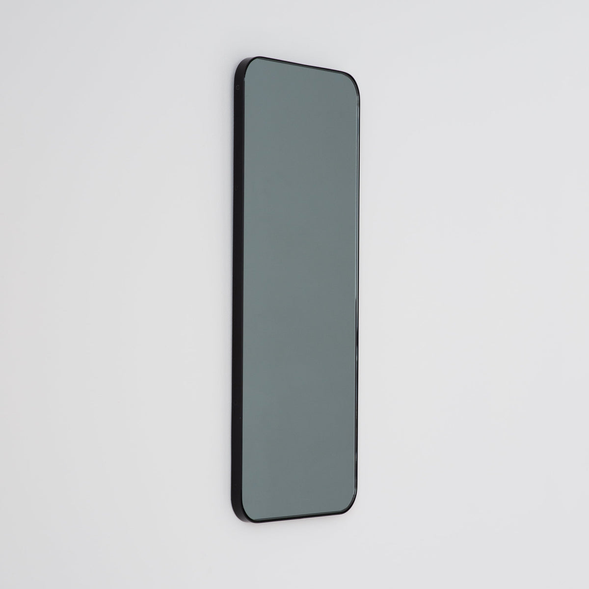 In Stock Quadris™ Rectangular Black Tinted Contemporary Mirror with Black Frame